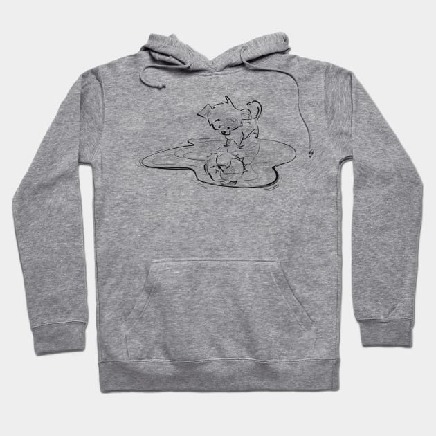 Puppy reflection Hoodie by Jason's Doodles